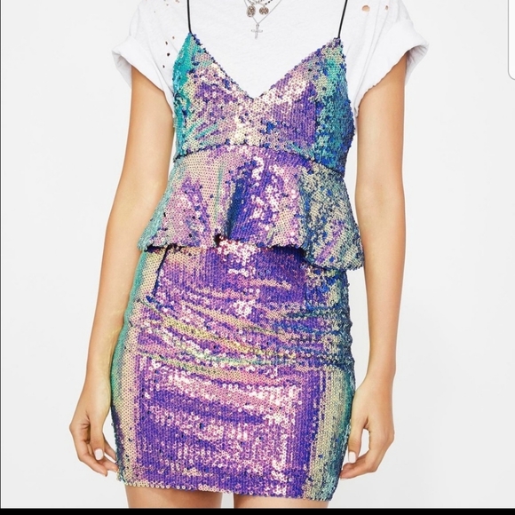 Zara Dresses & Skirts - NWT ZARA Multicolor Sequin Peplum Dress